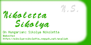 nikoletta sikolya business card